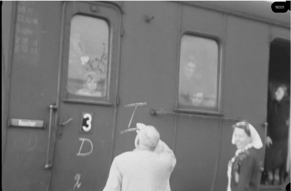 16mm b&w film shot in camp Westerbork in 1944, today known as Westerbork film, public domain