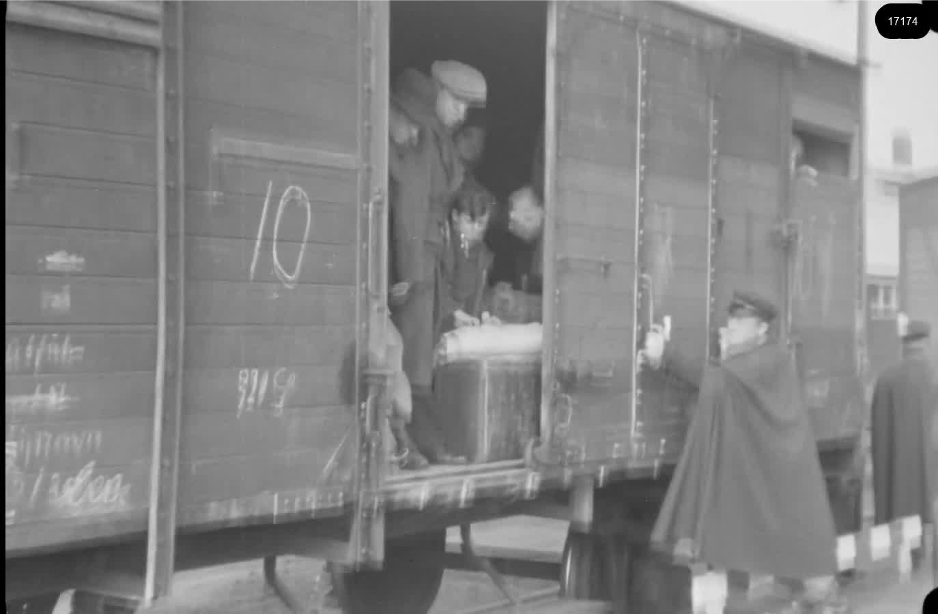 16mm b&w film shot in camp Westerbork in 1944, today known as Westerbork film, public domain