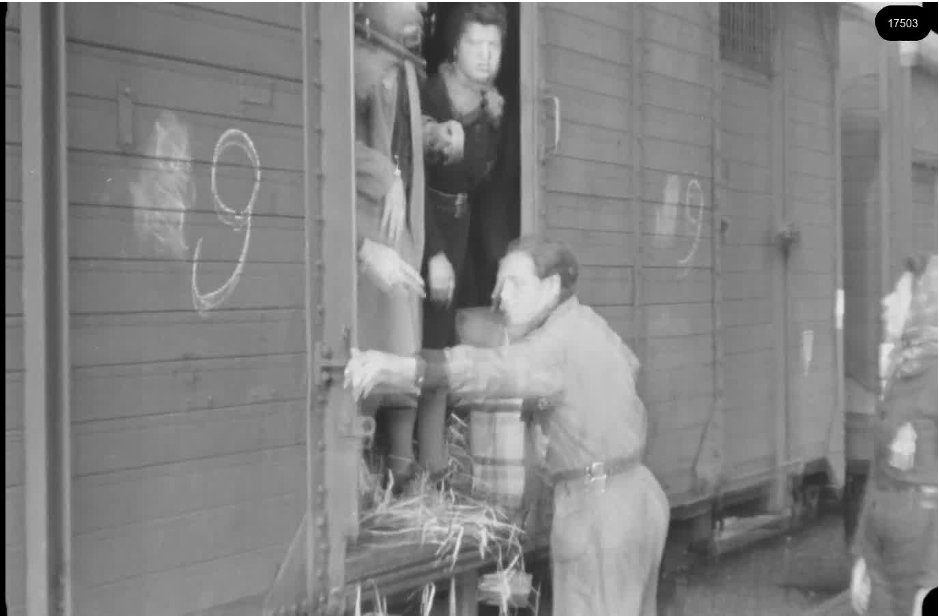 16mm b&w film shot in camp Westerbork in 1944, today known as Westerbork film, public domain