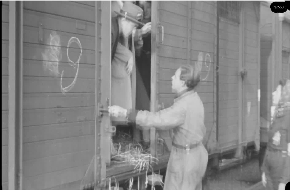 16mm b&w film shot in camp Westerbork in 1944, today known as Westerbork film, public domain