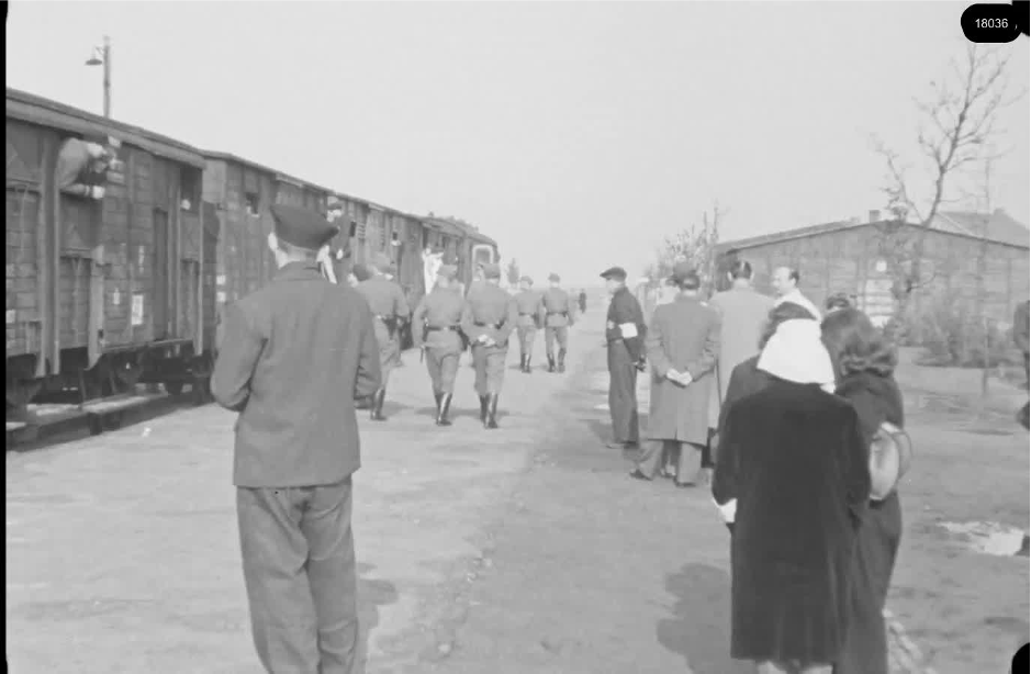 16mm b&w film shot in camp Westerbork in 1944, today known as Westerbork film, public domain