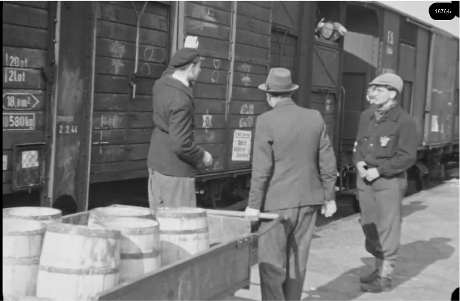16mm b&w film shot in camp Westerbork in 1944, today known as Westerbork film, public domain