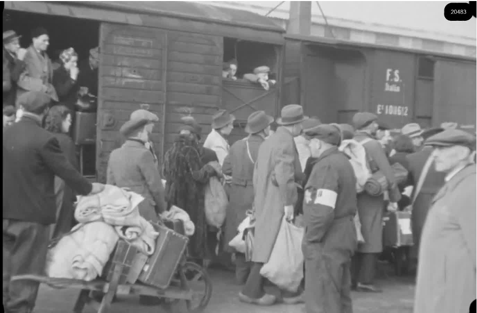 16mm b&w film shot in camp Westerbork in 1944, today known as Westerbork film, public domain