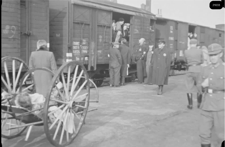 16mm b&w film shot in camp Westerbork in 1944, today known as Westerbork film, public domain