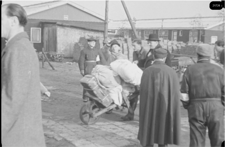 16mm b&w film shot in camp Westerbork in 1944, today known as Westerbork film, public domain