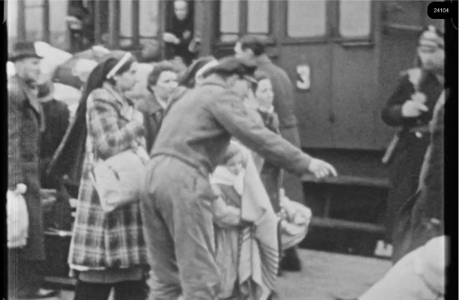 16mm b&w film shot in camp Westerbork in 1944, today known as Westerbork film, public domain