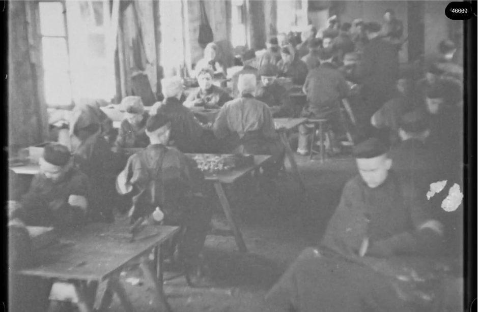 16mm b&w film shot in camp Westerbork in 1944, today known as Westerbork film, public domain