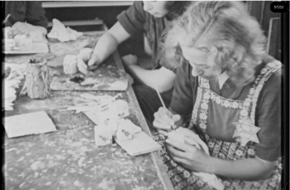 16mm b&w film shot in camp Westerbork in 1944, today known as Westerbork film, public domain