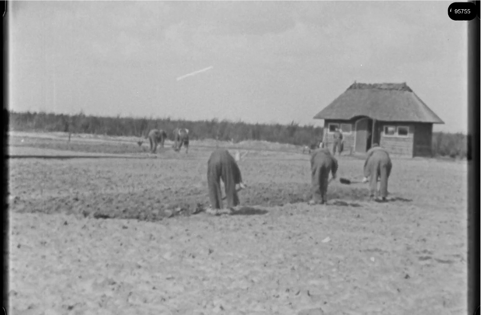 16mm b&w film shot in camp Westerbork in 1944, today known as Westerbork film, public domain