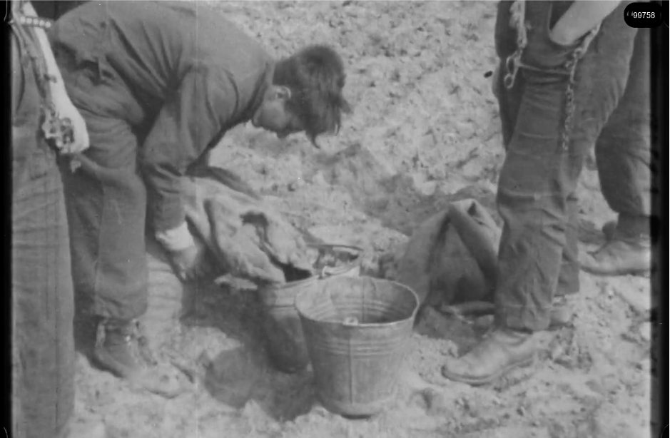 16mm b&w film shot in camp Westerbork in 1944, today known as Westerbork film, public domain