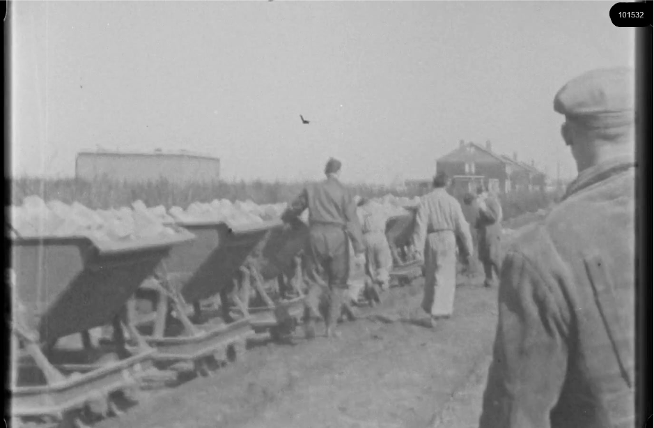 16mm b&w film shot in camp Westerbork in 1944, today known as Westerbork film, public domain
