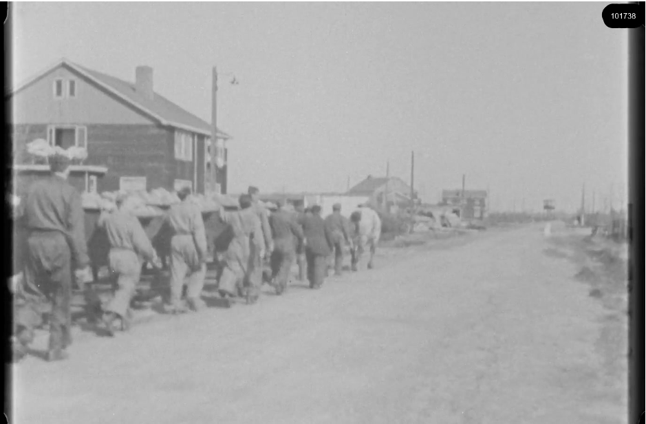 16mm b&w film shot in camp Westerbork in 1944, today known as Westerbork film, public domain