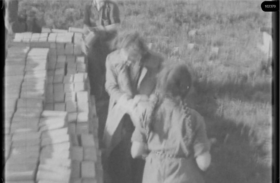 16mm b&w film shot in camp Westerbork in 1944, today known as Westerbork film, public domain