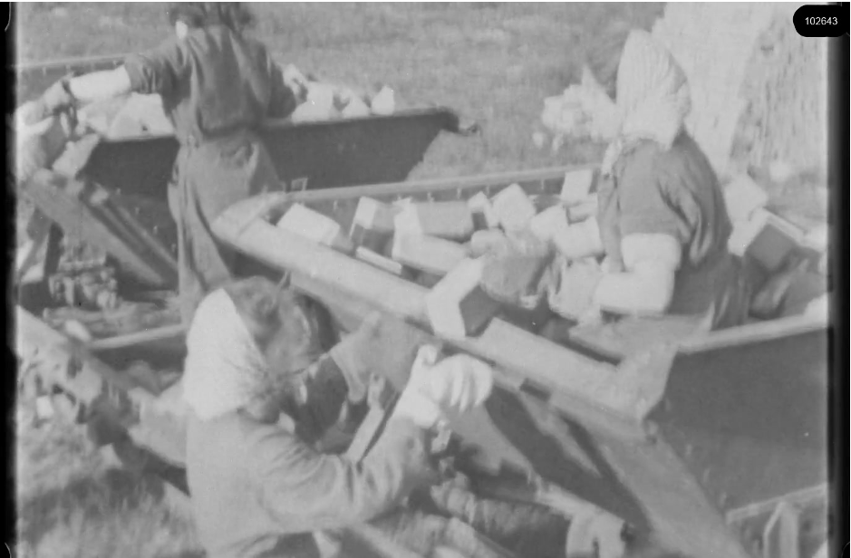 16mm b&w film shot in camp Westerbork in 1944, today known as Westerbork film, public domain