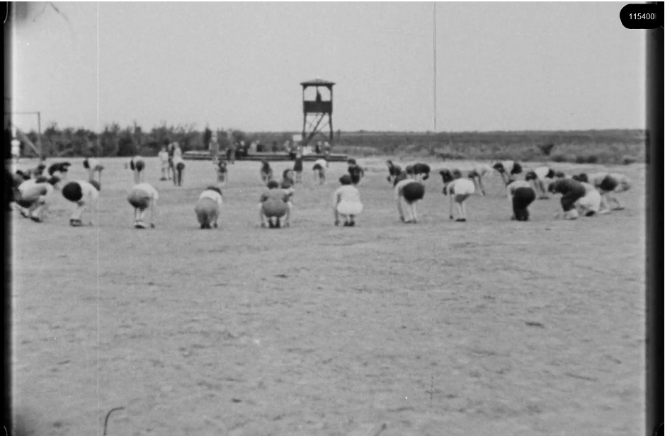 16mm b&w film shot in camp Westerbork in 1944, today known as Westerbork film, public domain