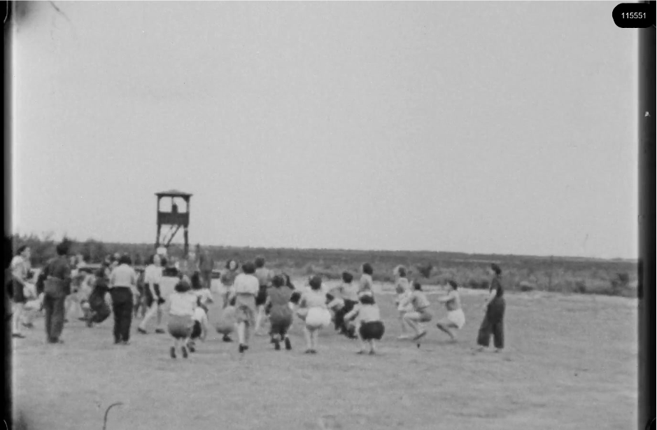 16mm b&w film shot in camp Westerbork in 1944, today known as Westerbork film, public domain