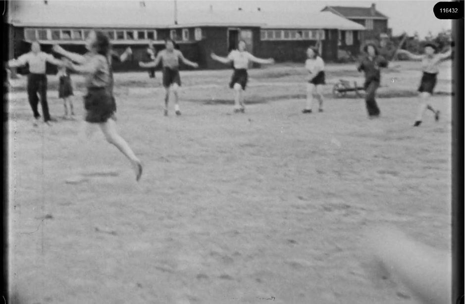 16mm b&w film shot in camp Westerbork in 1944, today known as Westerbork film, public domain