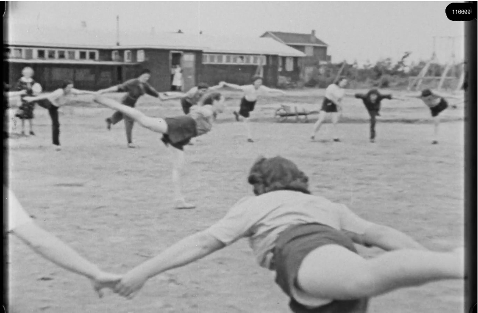 16mm b&w film shot in camp Westerbork in 1944, today known as Westerbork film, public domain