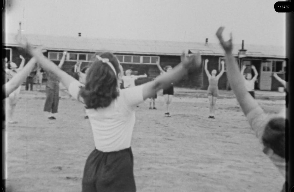 16mm b&w film shot in camp Westerbork in 1944, today known as Westerbork film, public domain