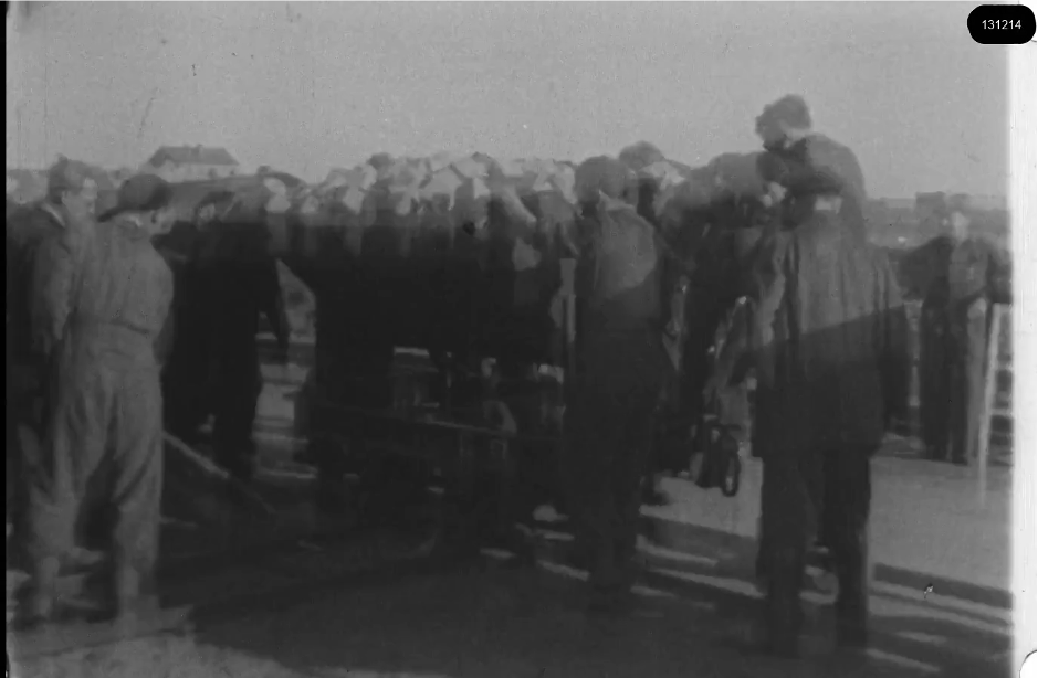 16mm b&w film shot in camp Westerbork in 1944, today known as Westerbork film, public domain