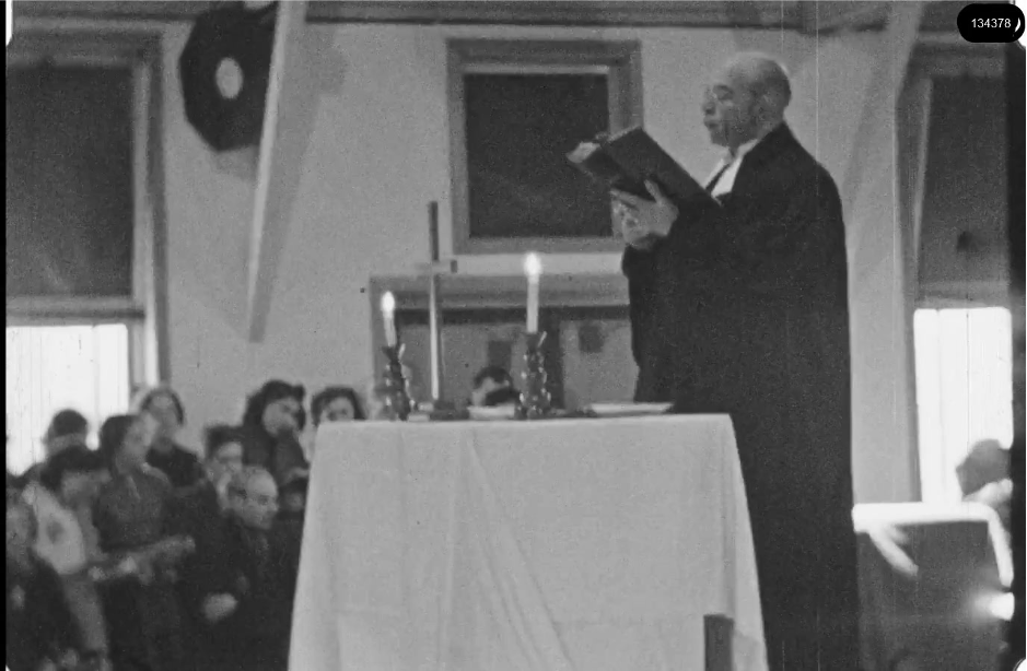 16mm b&w film shot in camp Westerbork in 1944, today known as Westerbork film, public domain