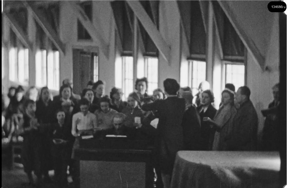 16mm b&w film shot in camp Westerbork in 1944, today known as Westerbork film, public domain