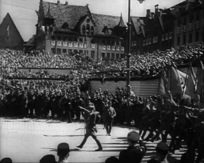 National Socialist propaganda film shot and edited by Leni Riefenstahl in 1935, 35mm b&w silent and sound film