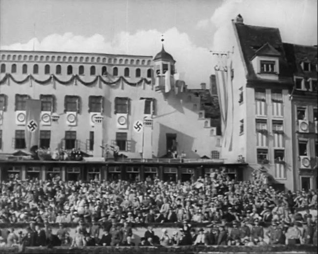 National Socialist propaganda film shot and edited by Leni Riefenstahl in 1935, 35mm b&w silent and sound film