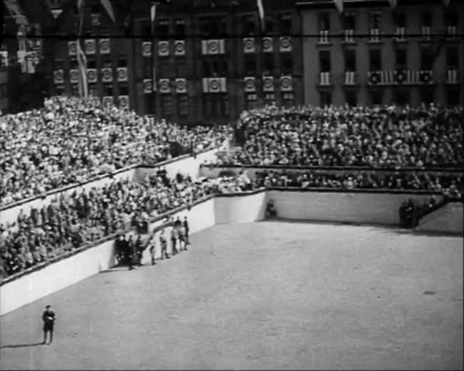 National Socialist propaganda film shot and edited by Leni Riefenstahl in 1935, 35mm b&w silent and sound film
