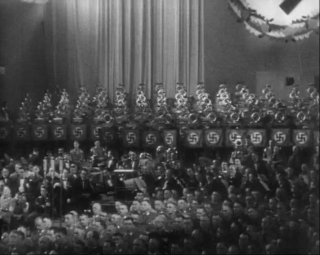 National Socialist propaganda film shot and edited by Leni Riefenstahl in 1935, 35mm b&w silent and sound film